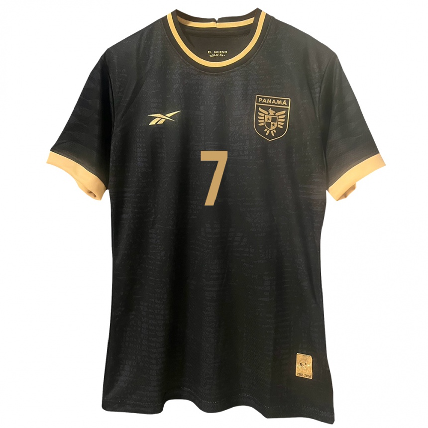 Damen Fußball Panama Alison Onodera #7 Schwarz Auswärtstrikot Trikot 24-26 T-Shirt Luxemburg