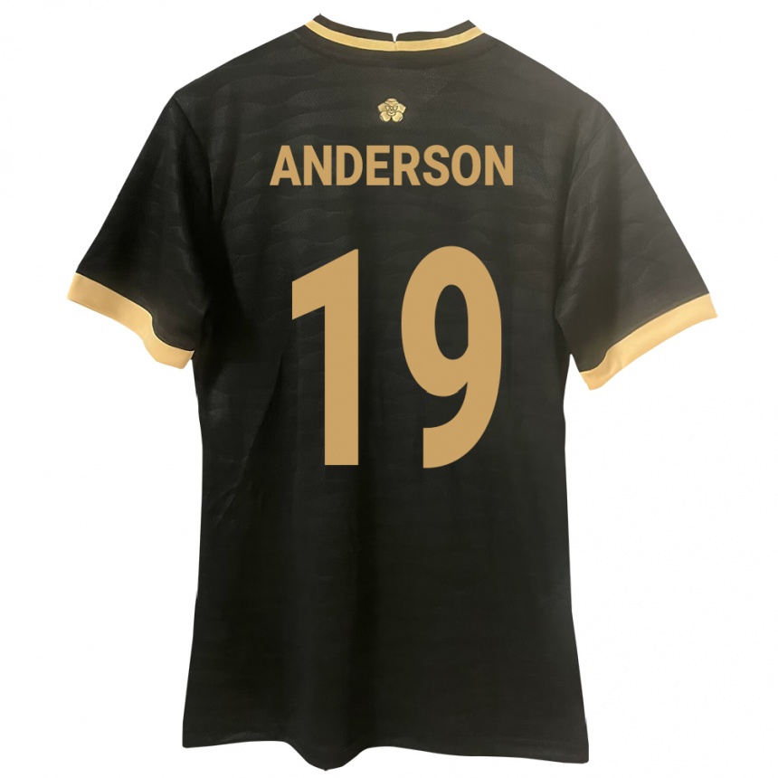 Damen Fußball Panama Iván Anderson #19 Schwarz Auswärtstrikot Trikot 24-26 T-Shirt Luxemburg