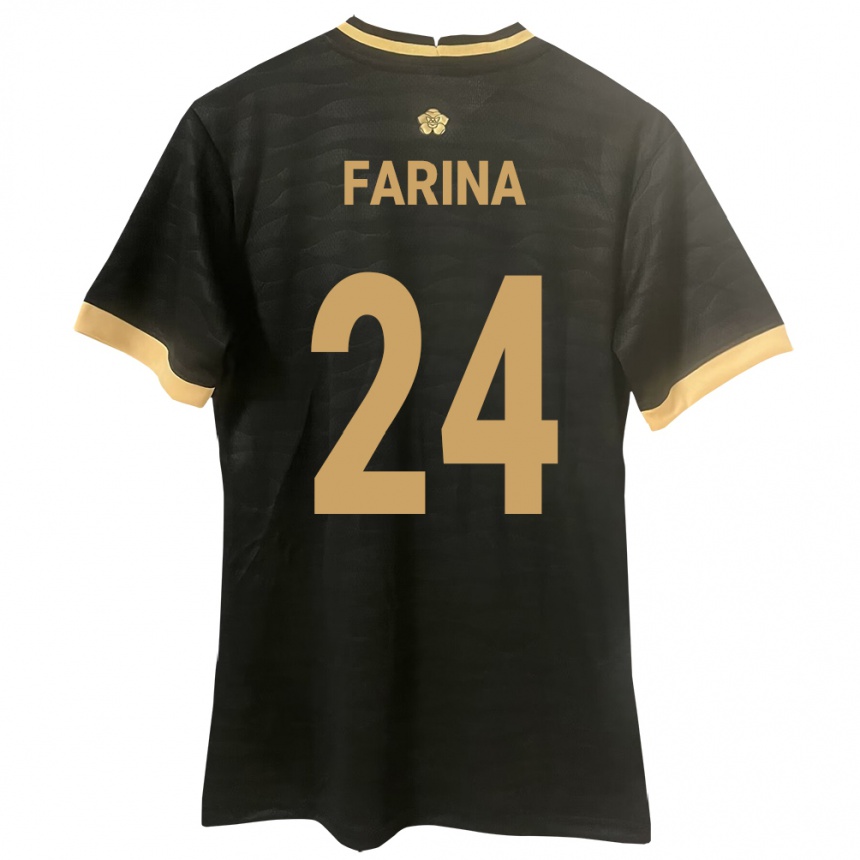 Damen Fußball Panama Edgardo Fariña #24 Schwarz Auswärtstrikot Trikot 24-26 T-Shirt Luxemburg