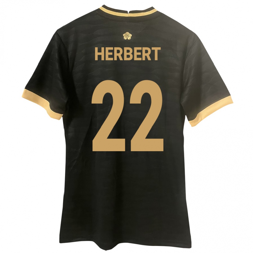 Damen Fußball Panama Antony Herbert #22 Schwarz Auswärtstrikot Trikot 24-26 T-Shirt Luxemburg