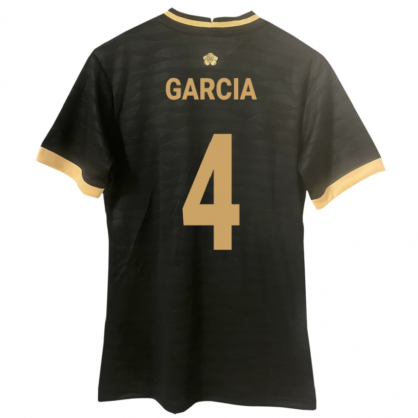 Damen Fußball Panama Giancarlos García #4 Schwarz Auswärtstrikot Trikot 24-26 T-Shirt Luxemburg