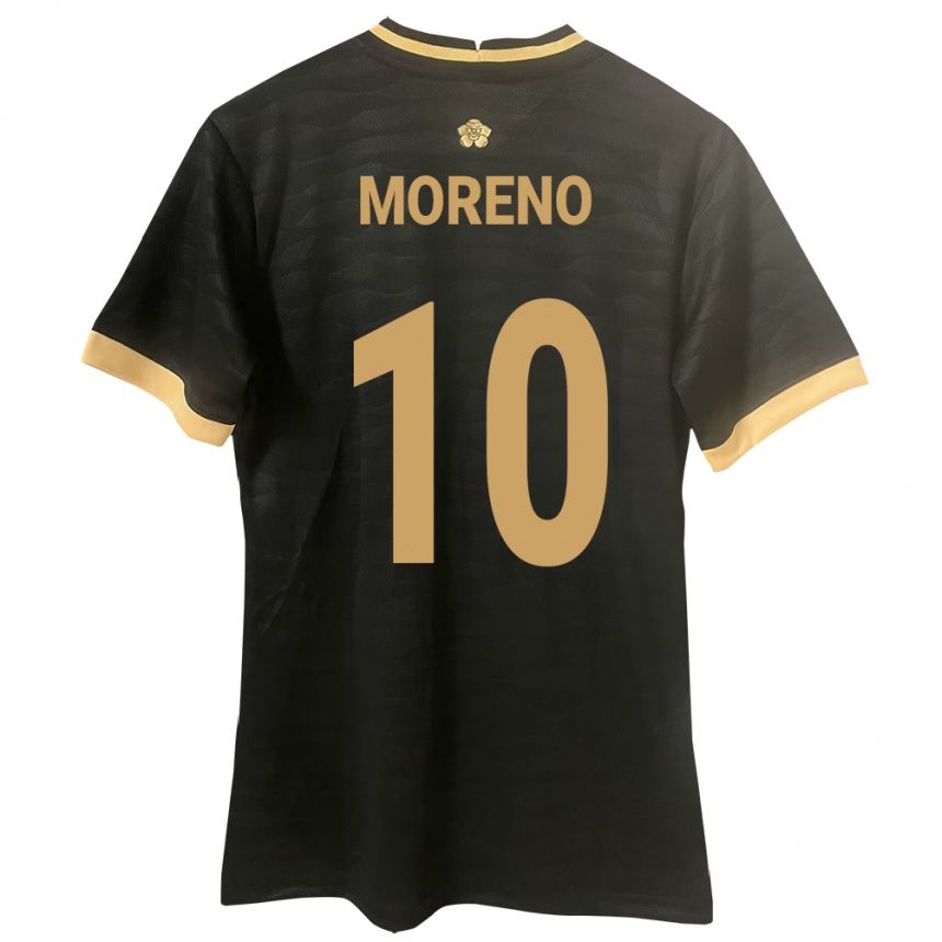 Damen Fußball Panama Éric Moreno #10 Schwarz Auswärtstrikot Trikot 24-26 T-Shirt Luxemburg