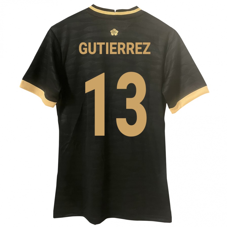 Damen Fußball Panama Mickeylis Gutiérrez #13 Schwarz Auswärtstrikot Trikot 24-26 T-Shirt Luxemburg