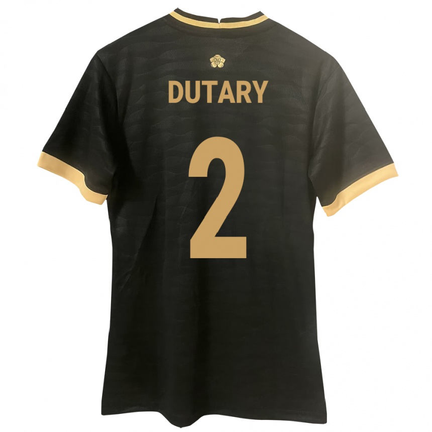 Damen Fußball Panama Claudia Dutary #2 Schwarz Auswärtstrikot Trikot 24-26 T-Shirt Luxemburg