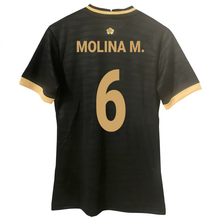 Damen Fußball Panama Mariana Molina #6 Schwarz Auswärtstrikot Trikot 24-26 T-Shirt Luxemburg
