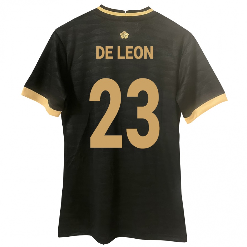 Damen Fußball Panama Yerenis De León #23 Schwarz Auswärtstrikot Trikot 24-26 T-Shirt Luxemburg