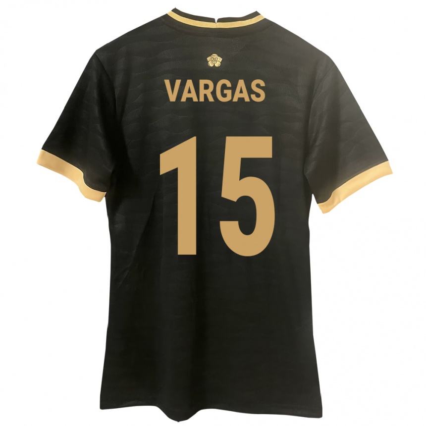 Damen Fußball Panama Rosario Vargas #15 Schwarz Auswärtstrikot Trikot 24-26 T-Shirt Luxemburg