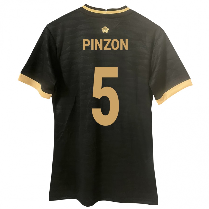 Damen Fußball Panama Yomira Pinzón #5 Schwarz Auswärtstrikot Trikot 24-26 T-Shirt Luxemburg