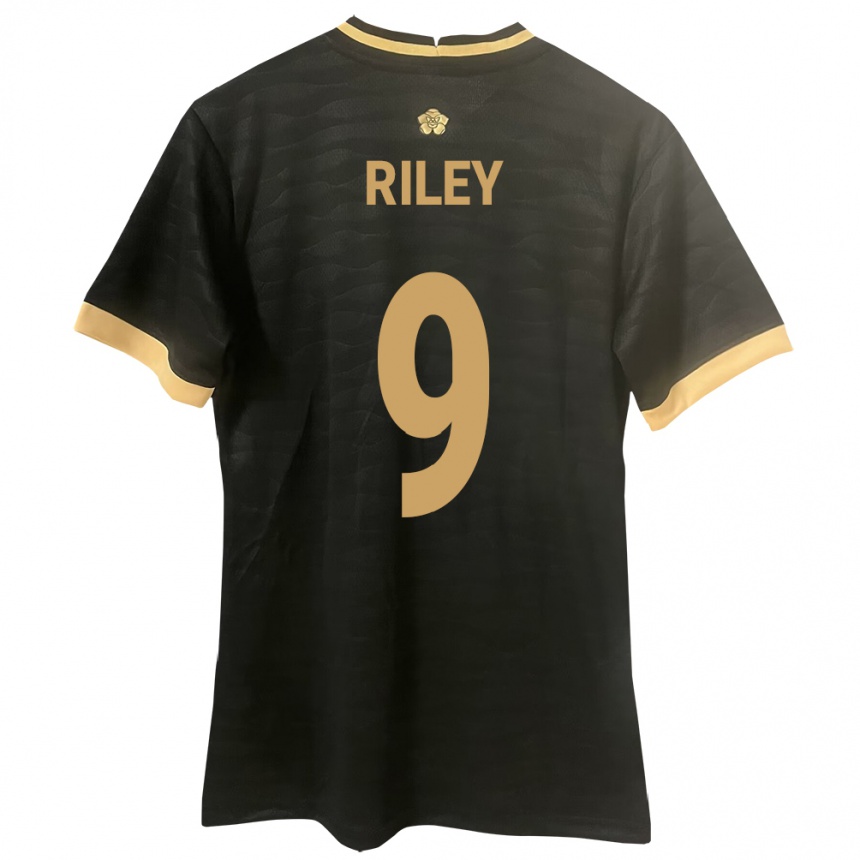 Damen Fußball Panama Karla Riley #9 Schwarz Auswärtstrikot Trikot 24-26 T-Shirt Luxemburg