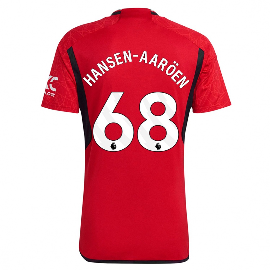 Kinder Fußball Isak Hansen-Aaröen #68 Rot Heimtrikot Trikot 2023/24 T-Shirt Luxemburg