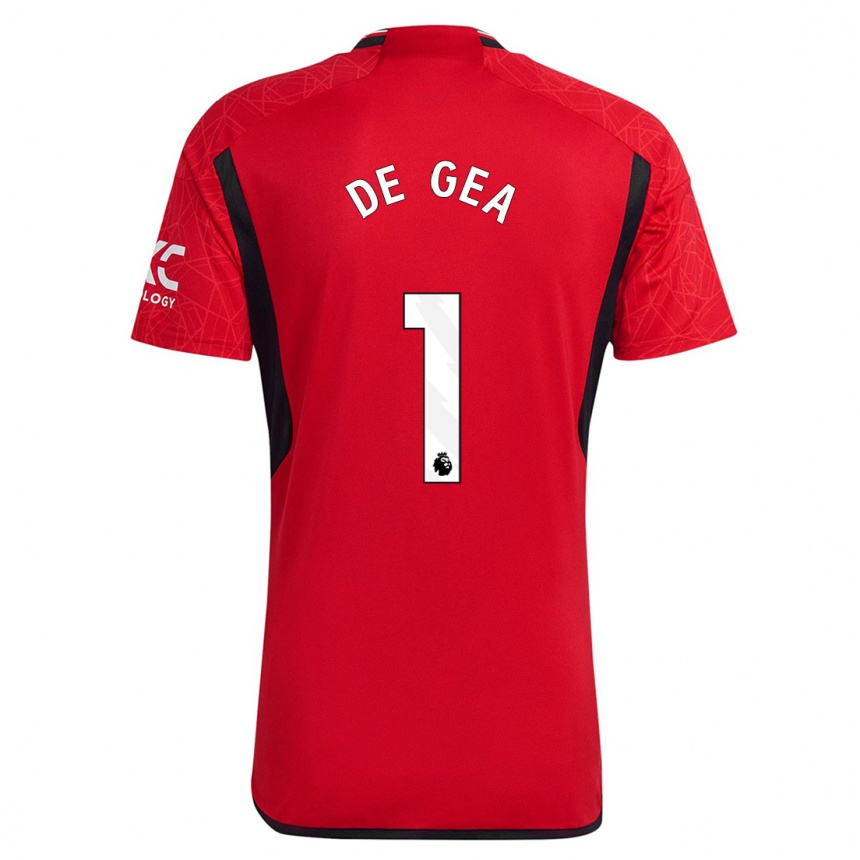 Kinder Fußball David De Gea #1 Rot Heimtrikot Trikot 2023/24 T-Shirt Luxemburg