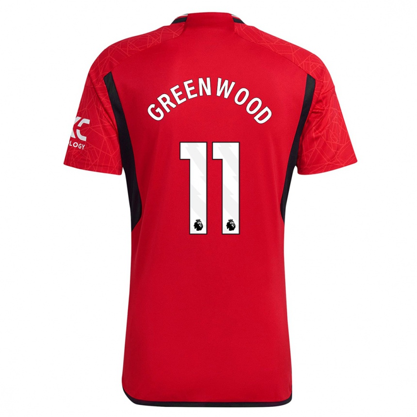 Kinder Fußball Mason Greenwood #11 Rot Heimtrikot Trikot 2023/24 T-Shirt Luxemburg