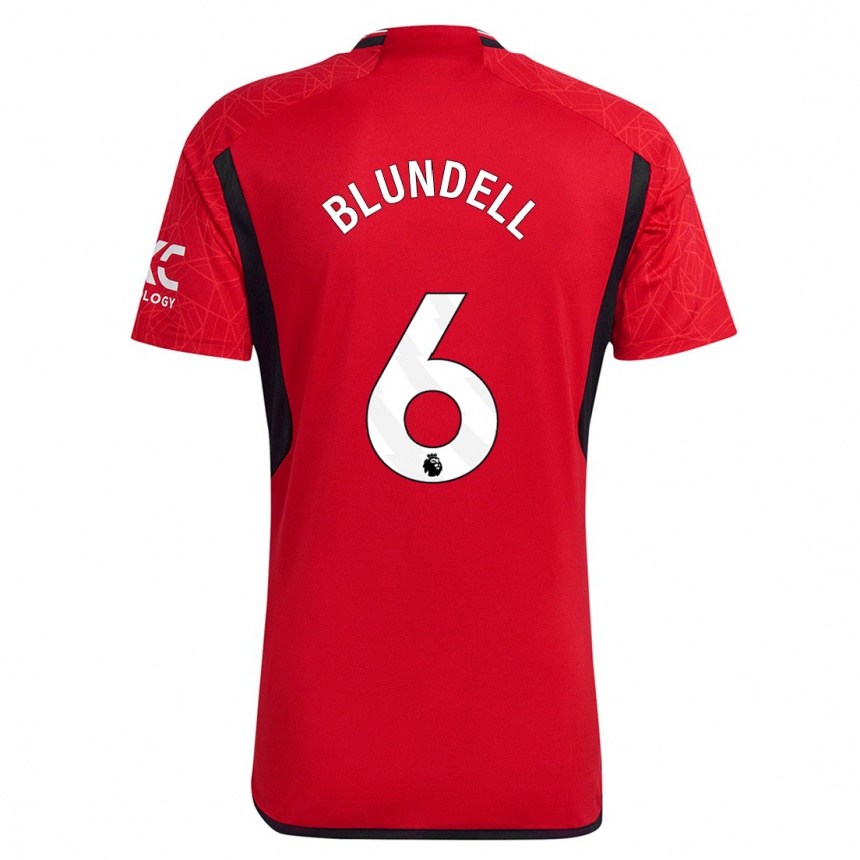 Kinder Fußball Hannah Blundell #6 Rot Heimtrikot Trikot 2023/24 T-Shirt Luxemburg