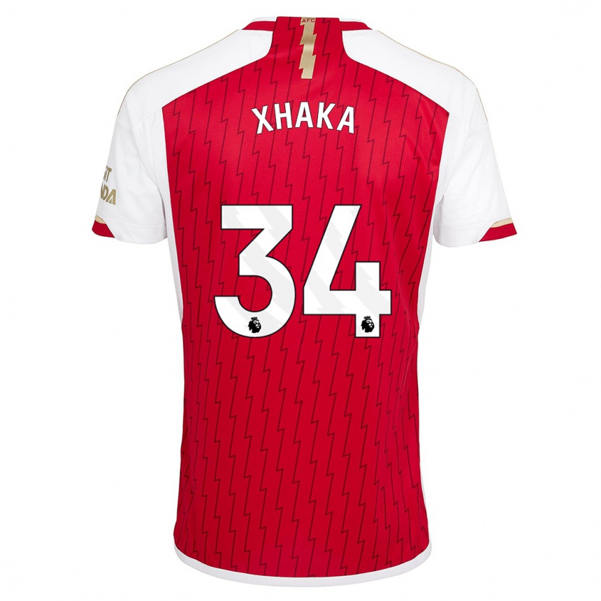 Kinder Fußball Granit Xhaka #34 Rot Heimtrikot Trikot 2023/24 T-Shirt Luxemburg