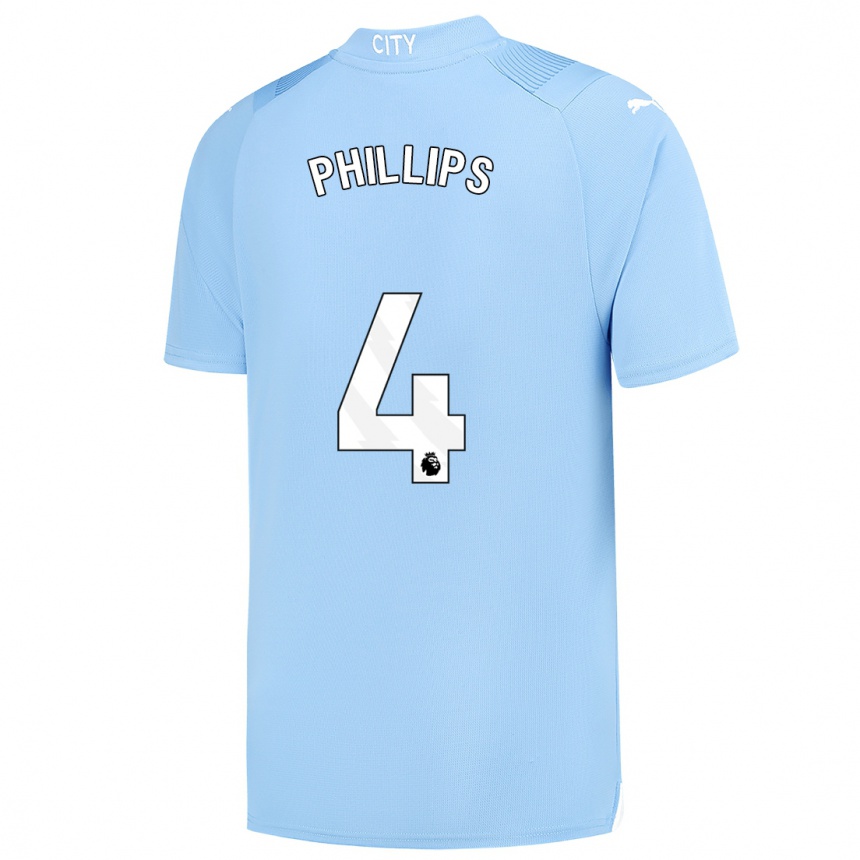 Kinder Fußball Kalvin Phillips #4 Hellblau Heimtrikot Trikot 2023/24 T-Shirt Luxemburg