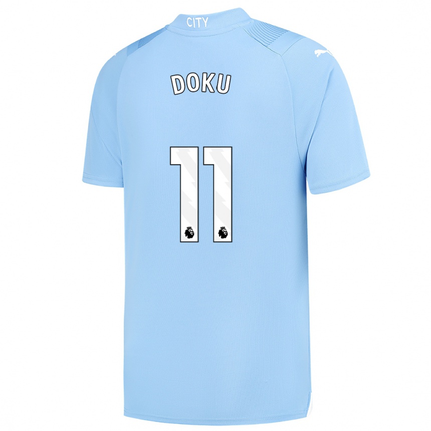 Kinder Fußball Jérémy Doku #11 Hellblau Heimtrikot Trikot 2023/24 T-Shirt Luxemburg