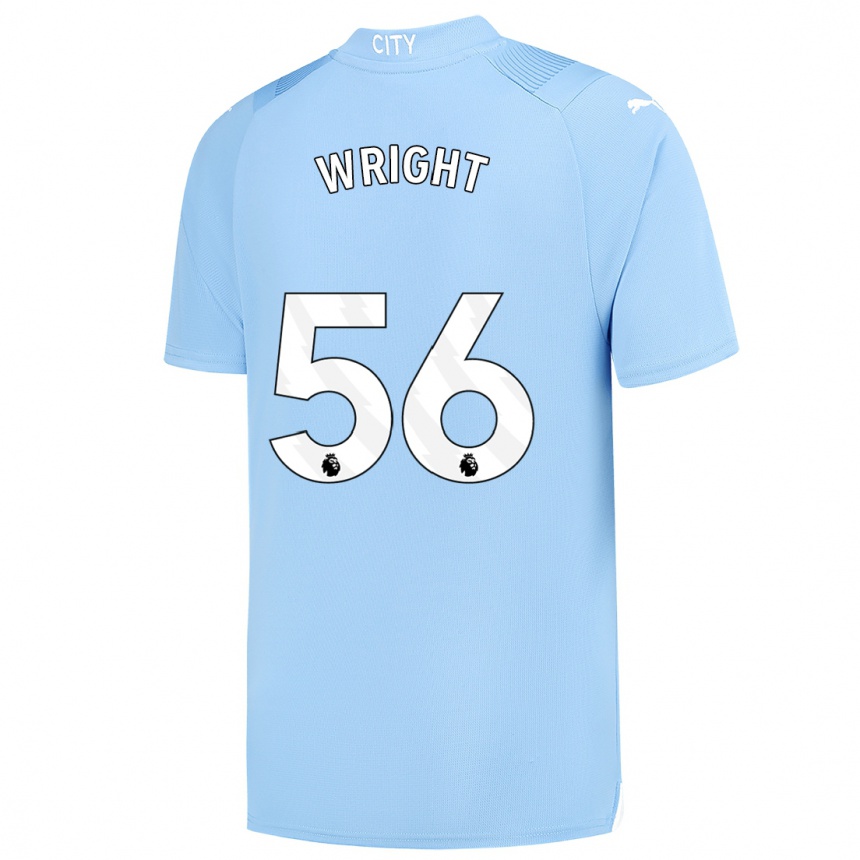 Kinder Fußball Jacob Wright #56 Hellblau Heimtrikot Trikot 2023/24 T-Shirt Luxemburg