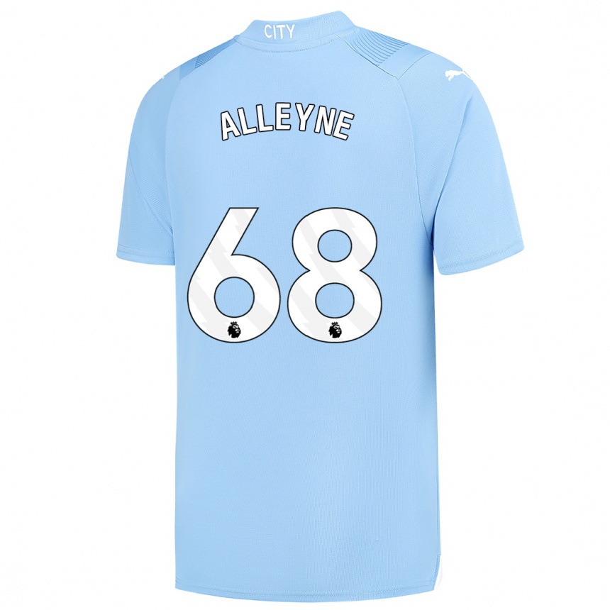 Kinder Fußball Max Alleyne #68 Hellblau Heimtrikot Trikot 2023/24 T-Shirt Luxemburg