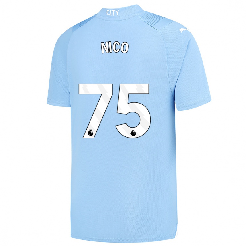 Kinder Fußball Nico O'reilly #75 Hellblau Heimtrikot Trikot 2023/24 T-Shirt Luxemburg