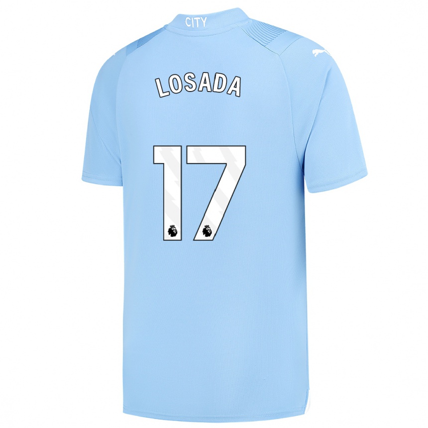 Kinder Fußball Vicky Losada #17 Hellblau Heimtrikot Trikot 2023/24 T-Shirt Luxemburg