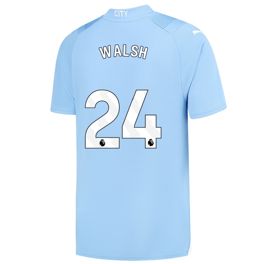 Kinder Fußball Keira Walsh #24 Hellblau Heimtrikot Trikot 2023/24 T-Shirt Luxemburg