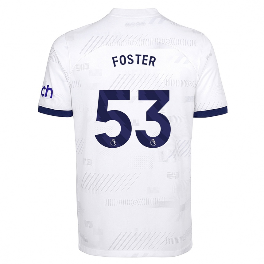 Kinder Fußball Brooklyn Lyons Foster #53 Weiß Heimtrikot Trikot 2023/24 T-Shirt Luxemburg