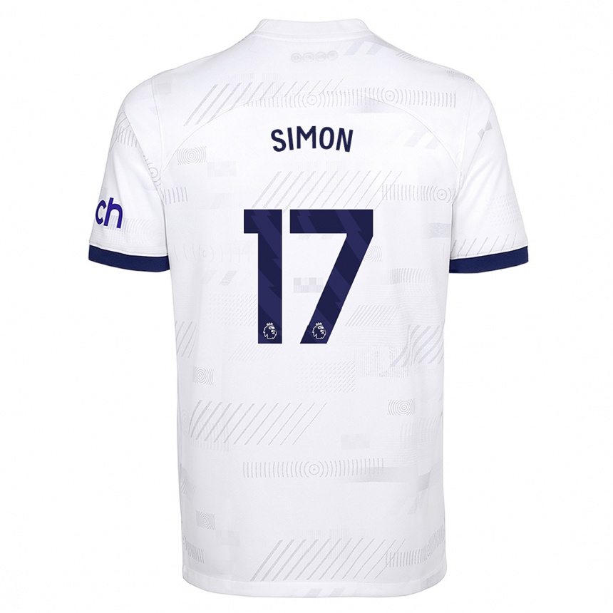 Kinder Fußball Kyah Simon #17 Weiß Heimtrikot Trikot 2023/24 T-Shirt Luxemburg