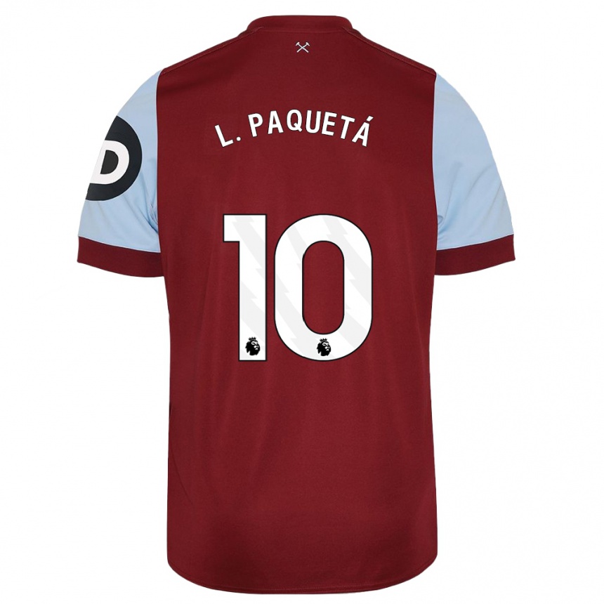Kinder Fußball Lucas Paqueta #10 Kastanienbraun Heimtrikot Trikot 2023/24 T-Shirt Luxemburg