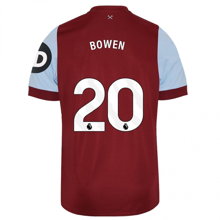 Kinder Fußball Jarrod Bowen #20 Kastanienbraun Heimtrikot Trikot 2023/24 T-Shirt Luxemburg