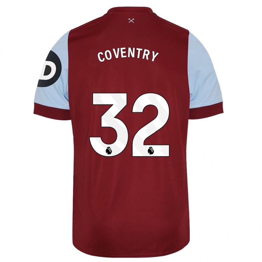 Kinder Fußball Conor Coventry #32 Kastanienbraun Heimtrikot Trikot 2023/24 T-Shirt Luxemburg