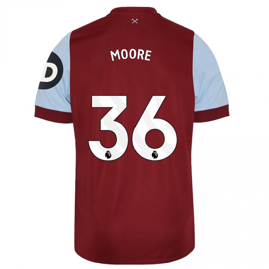 Kinder Fußball Sean Moore #36 Kastanienbraun Heimtrikot Trikot 2023/24 T-Shirt Luxemburg