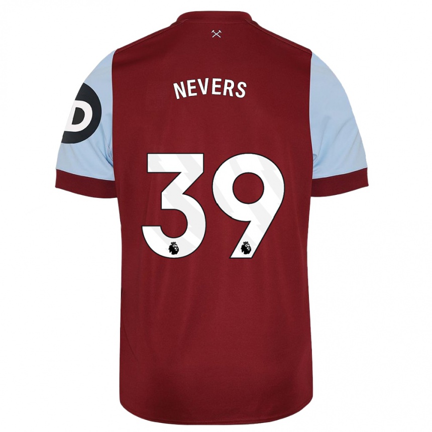 Kinder Fußball Thierry Nevers #39 Kastanienbraun Heimtrikot Trikot 2023/24 T-Shirt Luxemburg