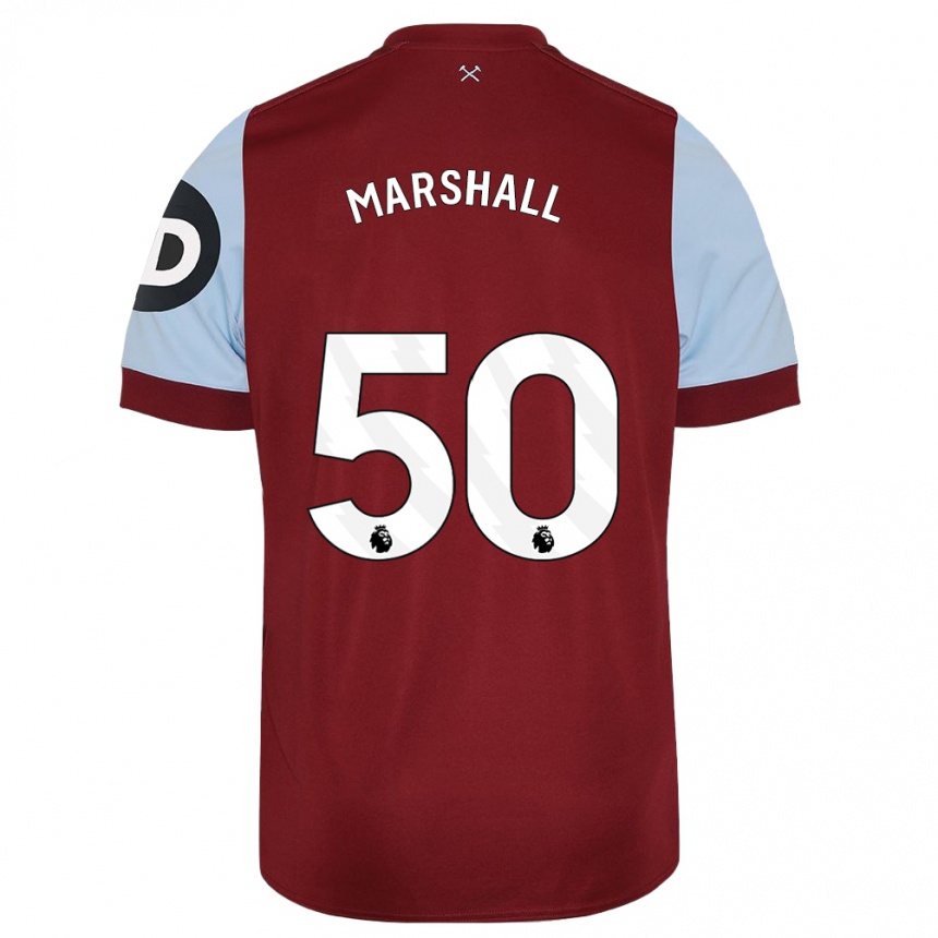 Kinder Fußball Callum Marshall #50 Kastanienbraun Heimtrikot Trikot 2023/24 T-Shirt Luxemburg