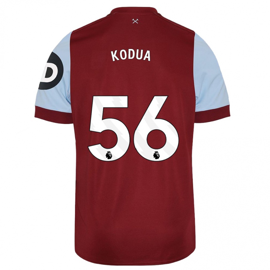 Kinder Fußball Gideon Kodua #56 Kastanienbraun Heimtrikot Trikot 2023/24 T-Shirt Luxemburg
