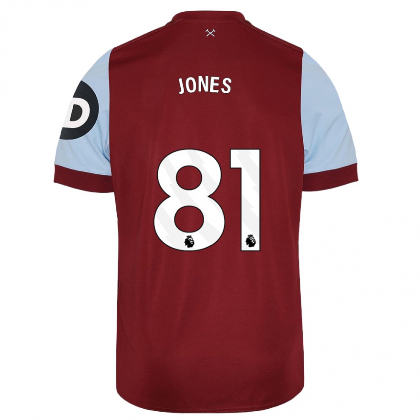 Kinder Fußball Liam Jones #81 Kastanienbraun Heimtrikot Trikot 2023/24 T-Shirt Luxemburg