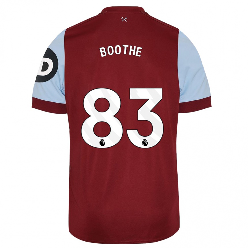 Kinder Fußball Sebastian Boothe #83 Kastanienbraun Heimtrikot Trikot 2023/24 T-Shirt Luxemburg