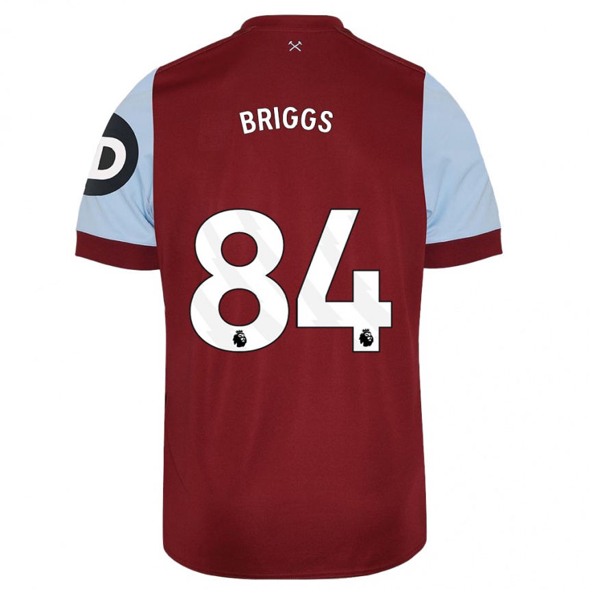 Kinder Fußball Josh Briggs #84 Kastanienbraun Heimtrikot Trikot 2023/24 T-Shirt Luxemburg