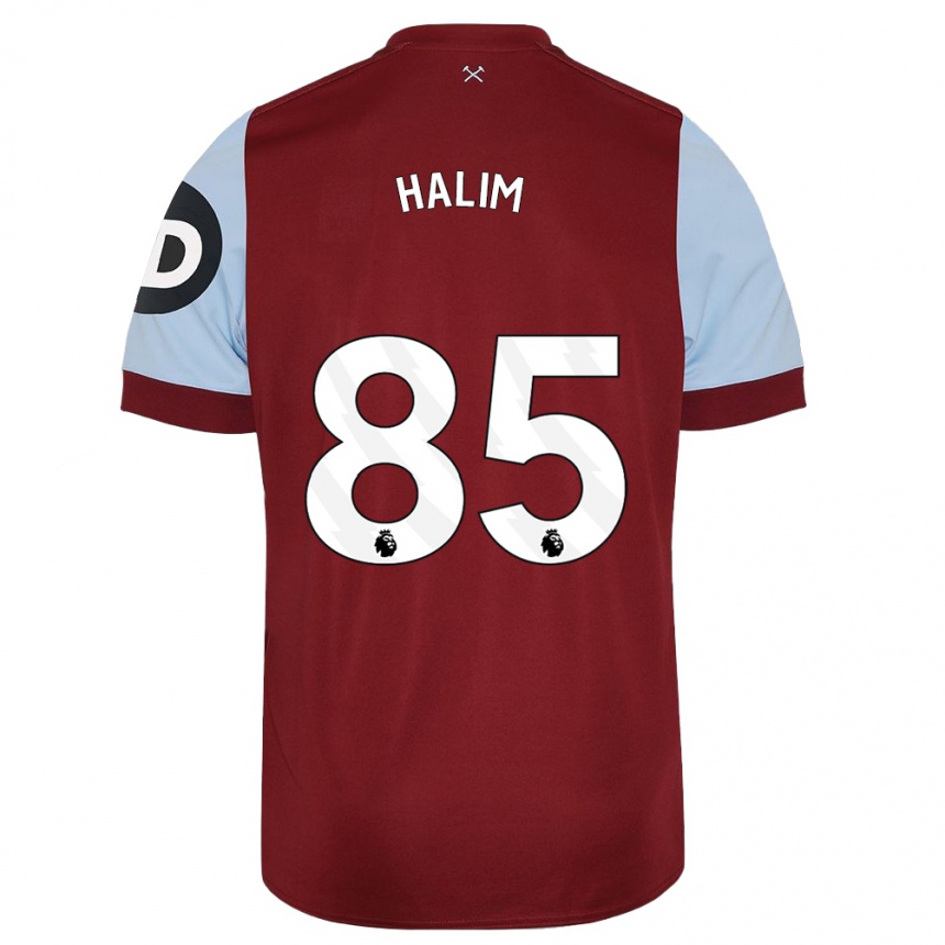 Kinder Fußball Mehmet Halim #85 Kastanienbraun Heimtrikot Trikot 2023/24 T-Shirt Luxemburg