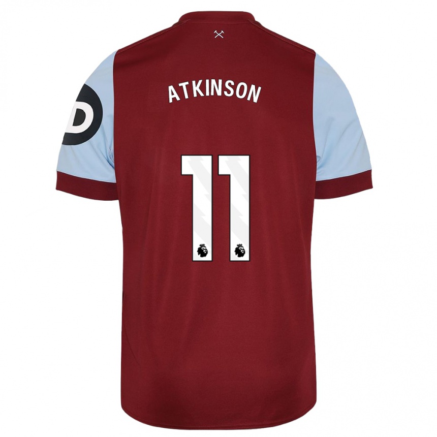 Kinder Fußball Izzy Atkinson #11 Kastanienbraun Heimtrikot Trikot 2023/24 T-Shirt Luxemburg