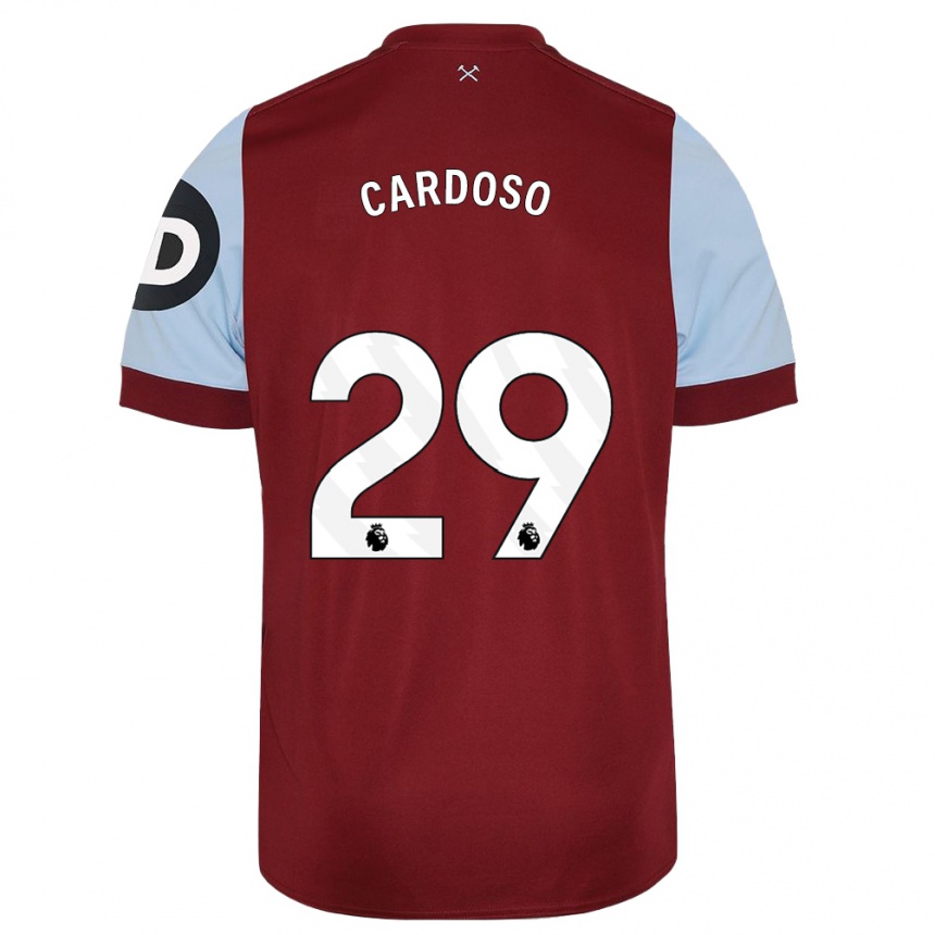 Kinder Fußball Goncalo Cardoso #29 Kastanienbraun Heimtrikot Trikot 2023/24 T-Shirt Luxemburg