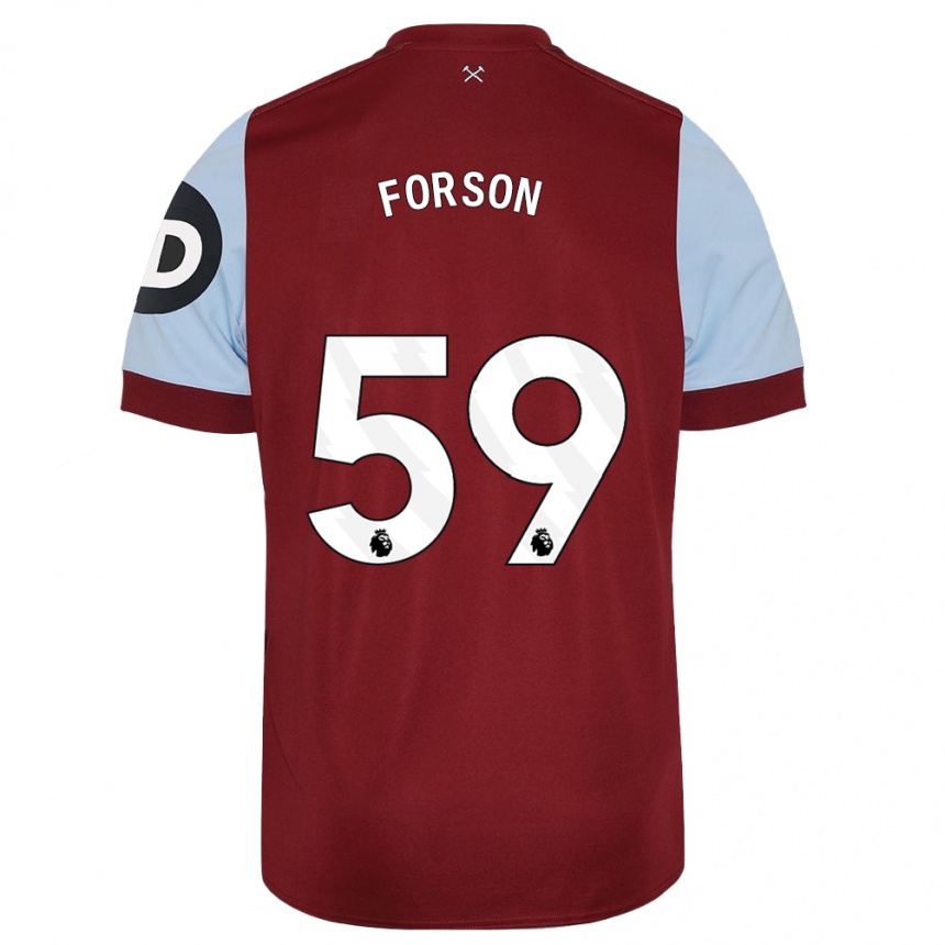 Kinder Fußball Keenan Forson #59 Kastanienbraun Heimtrikot Trikot 2023/24 T-Shirt Luxemburg
