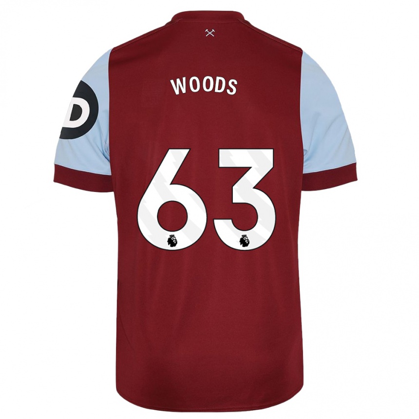 Kinder Fußball Archie Woods #63 Kastanienbraun Heimtrikot Trikot 2023/24 T-Shirt Luxemburg