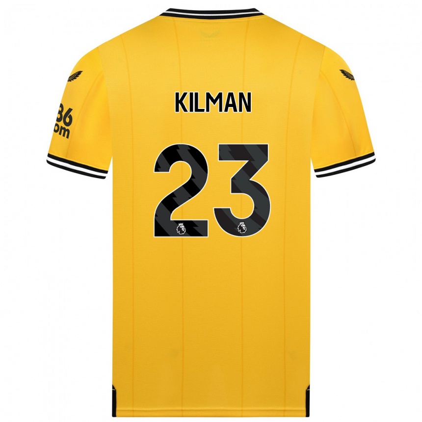 Kinder Fußball Max Kilman #23 Gelb Heimtrikot Trikot 2023/24 T-Shirt Luxemburg