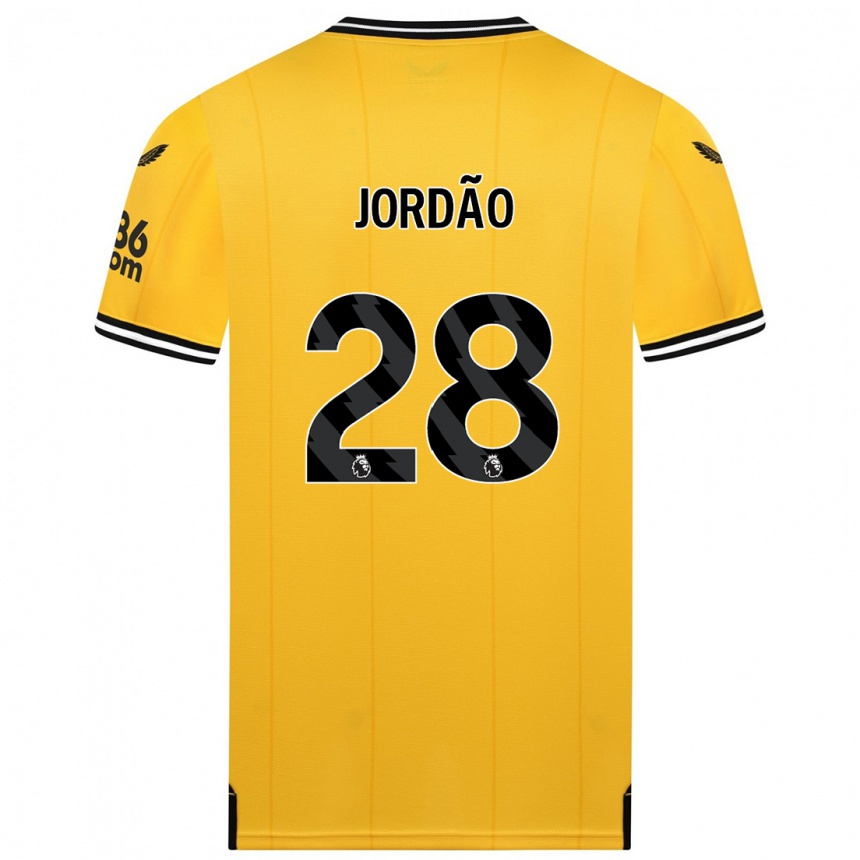 Kinder Fußball Bruno Jordão #28 Gelb Heimtrikot Trikot 2023/24 T-Shirt Luxemburg