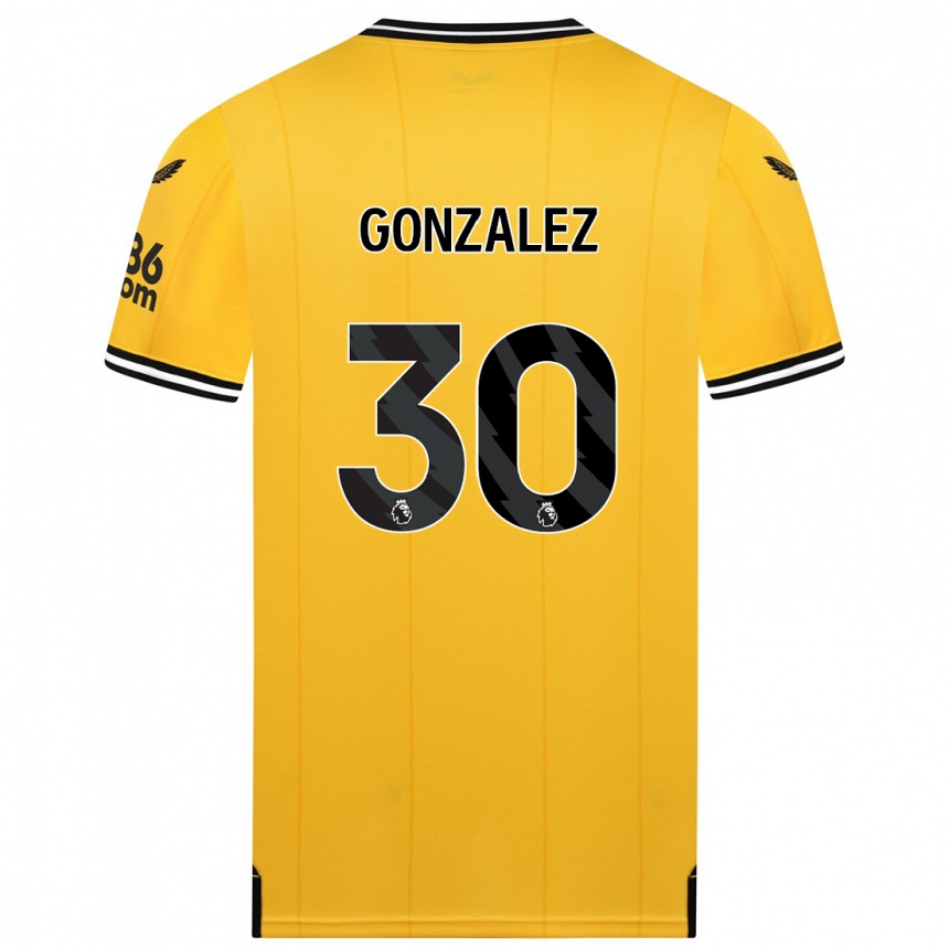 Kinder Fußball Enso González #30 Gelb Heimtrikot Trikot 2023/24 T-Shirt Luxemburg