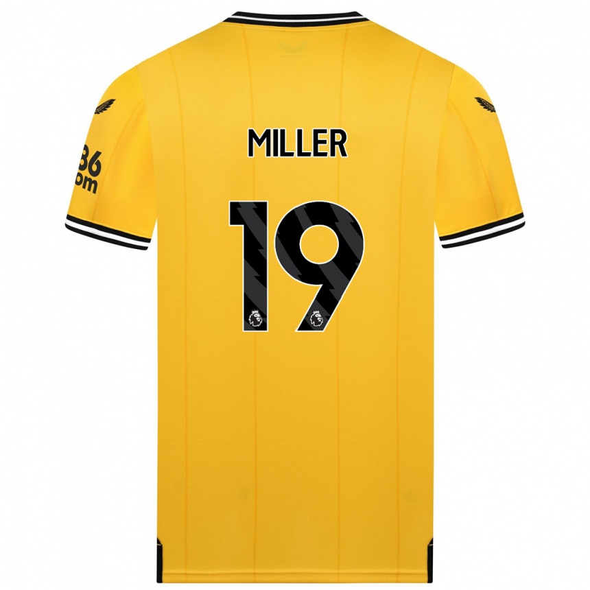 Kinder Fußball Ali Miller #19 Gelb Heimtrikot Trikot 2023/24 T-Shirt Luxemburg