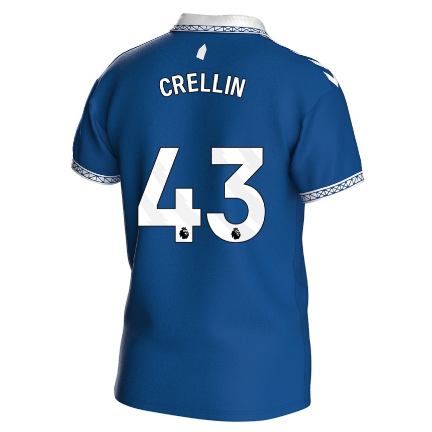 Kinder Fußball Billy Crellin #43 Königsblau Heimtrikot Trikot 2023/24 T-Shirt Luxemburg