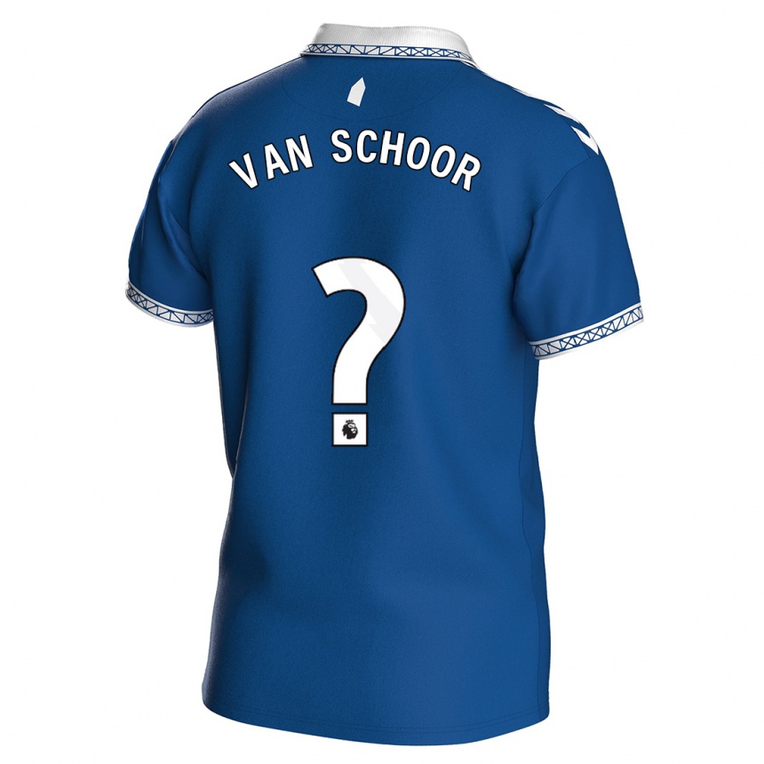 Kinder Fußball Joshua Van Schoor #0 Königsblau Heimtrikot Trikot 2023/24 T-Shirt Luxemburg