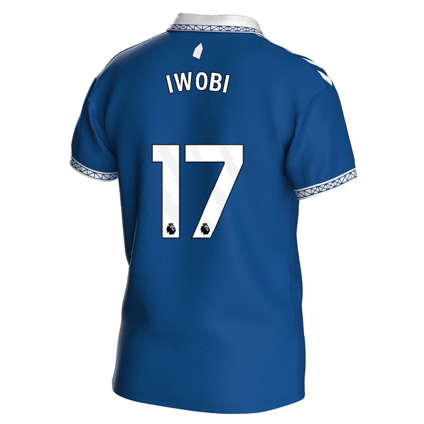 Kinder Fußball Alex Iwobi #17 Königsblau Heimtrikot Trikot 2023/24 T-Shirt Luxemburg