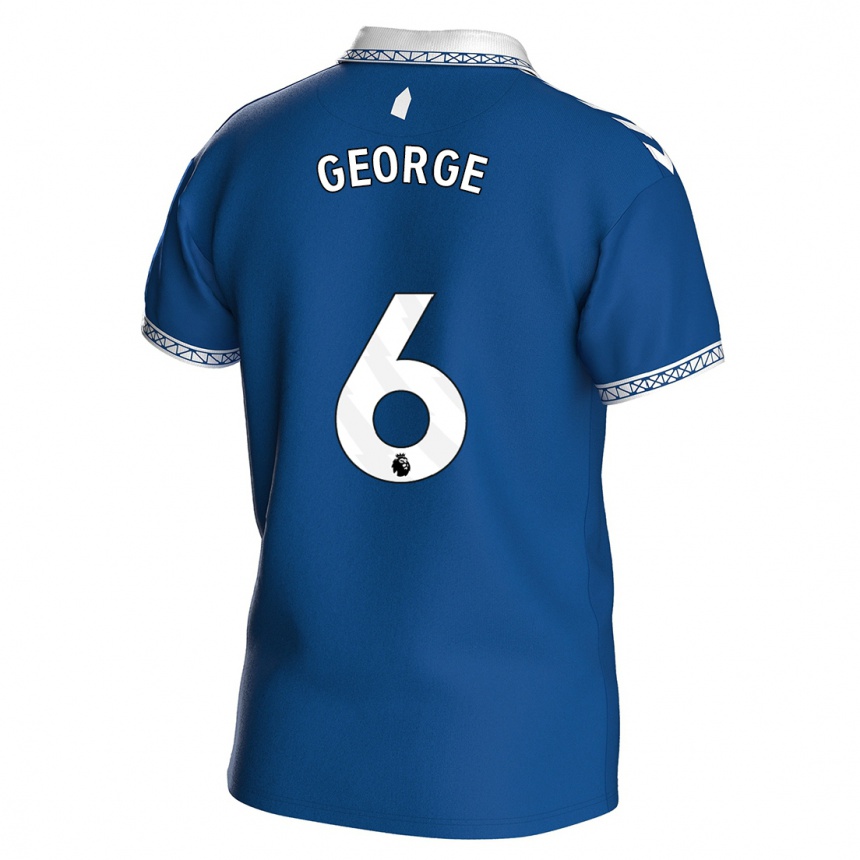 Kinder Fußball Gabrielle George #6 Königsblau Heimtrikot Trikot 2023/24 T-Shirt Luxemburg